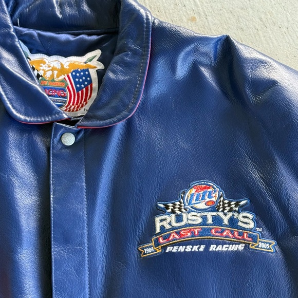 2005 Jeff Hamilton Rusty Wallace leather jacket size XL - Picture 8 of 10